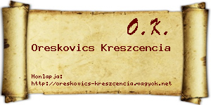 Oreskovics Kreszcencia névjegykártya